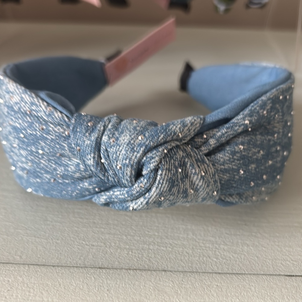 Shine Stud Distressed Denim Headband